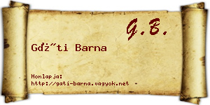 Gáti Barna névjegykártya